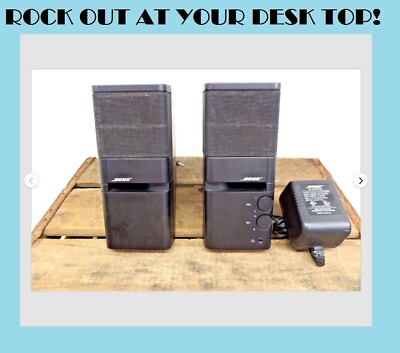 #ad Bose Media Mate Computer External Powered Speakers Black Pair Tested Works $48.50