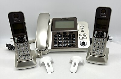 #ad PANASONIC 1 Corded amp; 2 Cordless Phone System Answering Machine Call Block $52.00