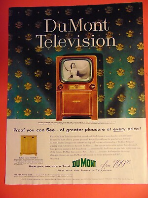 #ad #ad 1953 DuMont TELEVISION The Finest vintage print ad $6.00