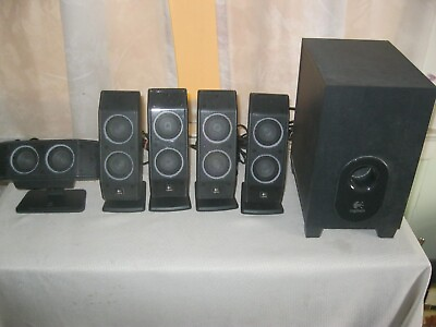 #ad LOGITECH X 540 5.1 Surround Sound Speaker System W Subwoofer Set $89.99