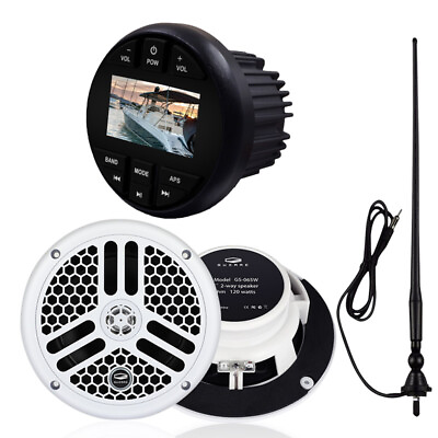 #ad #ad Waterproof Marine Stereo Boat Bluetooth Radio USB MP4 and 6.5quot;Speaker and Aerial $299.99