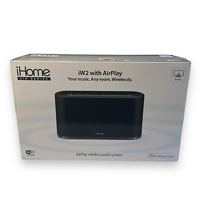 #ad iHome IW2 AirPlay Wireless Stereo Speaker System BLACK $30.01