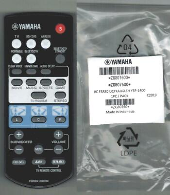 #ad NEW YAMAHA SOUND BAR REMOTE CONTROL FSR80 ZG80760 FITS YSP 1400 YSP 1400BL $12.88