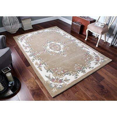 #ad Hand Tufted Rug Aubusson Design Woollen Carpets For Home Beige Colour Area Rug $356.39