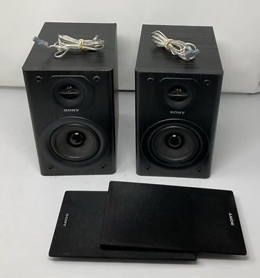 #ad #ad Sony SS SBT100 2 Way 50w Stereo Bookshelf Speakers Wired 2 TESTED $44.87