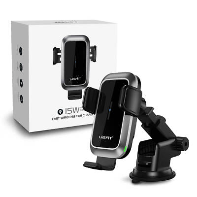 #ad Lasfit Charger Car Mount Phone Holder Fast Charging 15W Qi Wireless for iphone $34.99