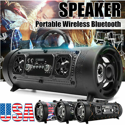 #ad Portable Wireless bluetooth Speaker Boombox Bass Stereo Cylinder SD FM Radio AUX $29.69