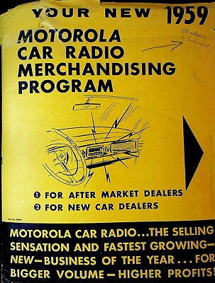 #ad Motorola Car Radio Merchandising Program Kit 1959 Folder Brochures Posters $279.20