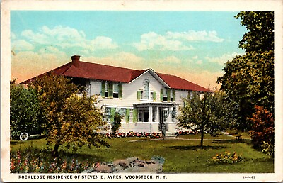 #ad Rockledge Steven Ayres Home Woodstock NY New York Unposted WB Postcard $5.99