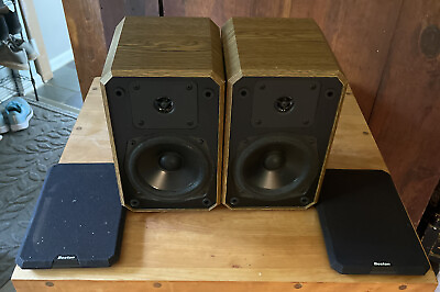#ad Boston Acoustics HD5 Wooden Bookshelf Speakers 8 Ohms USA Made. Parts Repair $99.98