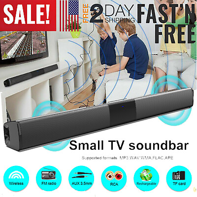 #ad Surround Sound Bar 4 Speaker System Wireless Subwoofer TV Home Theater w Remote $30.99