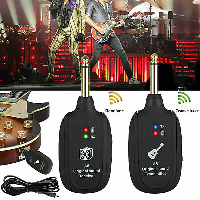 #ad UHF Guitar Wireless System TransmitterReceiver Built In Rechargeable Battery $16.99