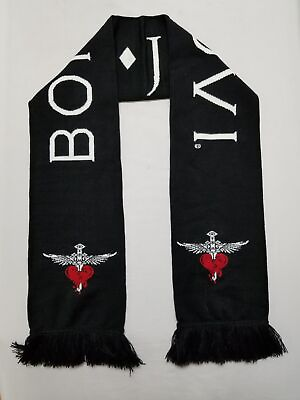 #ad Jon Bon Jovi JBJ Experience Black Knit Scarf Soft Warm Fringe VIP Fanclub $12.00