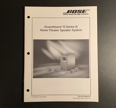#ad BOSE Acoustimass 6 Series II Home Theater Speaker ORIGINAL Service Manual 2000 $9.99