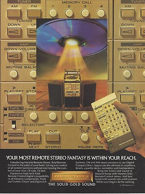 #ad 1984 Marantz Remote Stereo System Gold Radio vintage print ad 80#x27;s advertisement $8.98