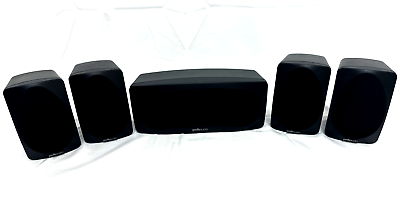 #ad Polk Audio RM6000BD Black Satellite 4 Surround And 1 Center Speaker Lot Tested $199.99