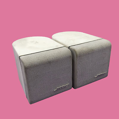 #ad Pair of Bose Single Cube Speakers for Lifestyle Acoustimass White #U9384 $29.98