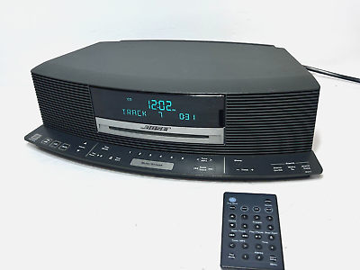 #ad BOSE WAVE MUSIC SYSTEM AWRCC1 CD AM FM Radio Alarm w Remote Touch P *SEE VIDEO* $249.25
