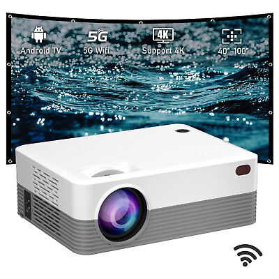 #ad 4K Projector Smart 5G WiFi Android TV Bluetooth UHD Beamer Home Theater Movie US $69.34