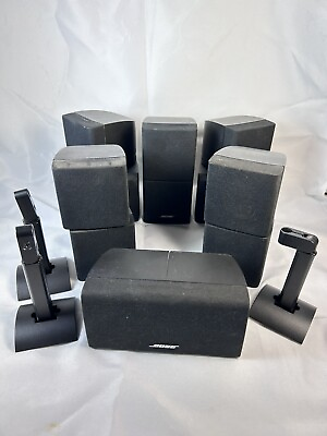 #ad 5 Bose Acoustimass Lifestyle Double Cube Speakers Black Horizontal Center Tested $199.99