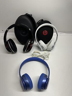 #ad Lot of 3 Dre Beats Headphones Solo 2 and Studio Monster TESTED WORKING READ $47.50
