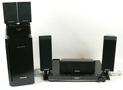#ad Panasonic DVD Home Theater Sound System w Orig Remote Speakers Sub Etc. SA PT760 $184.00