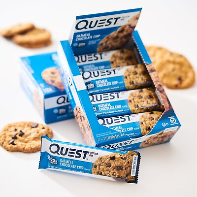 #ad New Quest Protein Bar Oatmeal Chocolate Chip 20g Protein 12 Ct $19.49