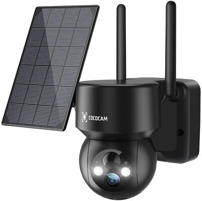 #ad Solar Security Camera 1080P PTZ Camera Outdoor Wireless Rechargeable Battery D $49.99