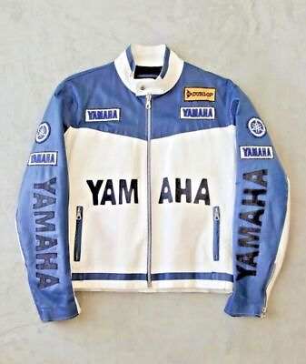 #ad Men#x27;s Yamaha Geniune Leather Jacket Racing Vintage Rare Motorcycle Biker Casual $103.55