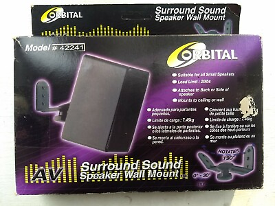 #ad Surround Sound Speaker Mount 1 pair Black New in Box model # 42221 $49.99