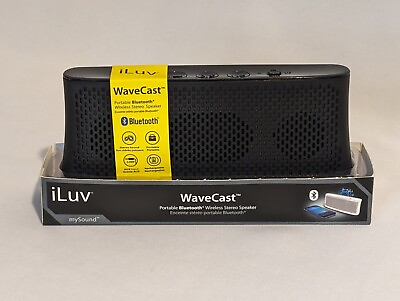 #ad iLuv WaveCast Portable Bluetooth Stereo Speaker Black New $17.00