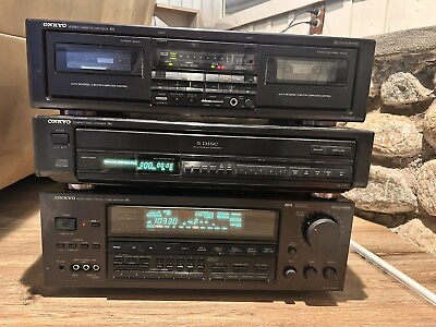#ad onkyo stereo system Amplifier 5 Disc Cd And Dual Cassette W remotes $299.00