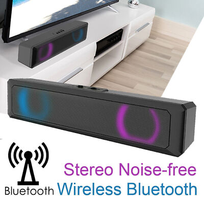#ad Stereo Bass Sound Computer Speaker Bluetooth Wireless Soundbar Desktop Laptop $18.99