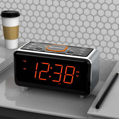 #ad Smartset Alarm Clock Radio with Bluetooth Speaker LED Display $20.36
