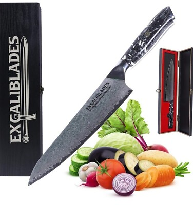 #ad Texas Ultra Sharp 8quot; Damascus Chef#x27;s Knife. High Carbon 67 layers VG10 Stainless $55.00