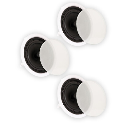 #ad Theater Solutions TS80C Flush Mount Speakers with 8quot; Woofers Ceiling 3 Pack $111.99