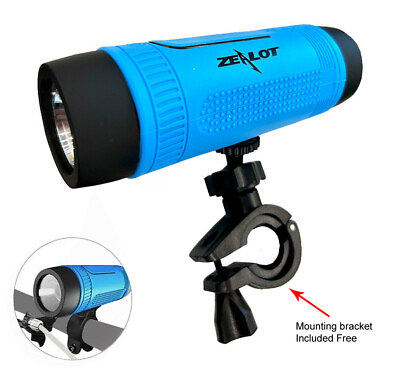#ad Zealot Bluetooth Speaker Waterproof IPX6 Flashlight FREE Bicycle Mount Bracket $18.89