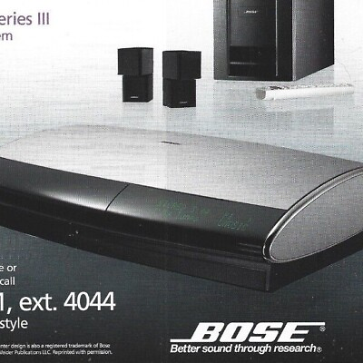 #ad Bose Lifestyle 48 Series III Print Ad Bose DVD Player Magazine Ad Bose Ad $12.49