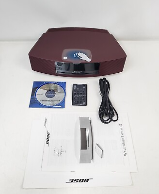 #ad Bose Wave Music System III Limited Edition Burgundy Touch Panel Cd Player AM FM $399.97