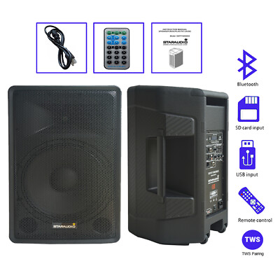#ad 15quot; PA Powered Active Speaker System Blutooth Loudspeaker KTV TWS Audio Speaker $259.93