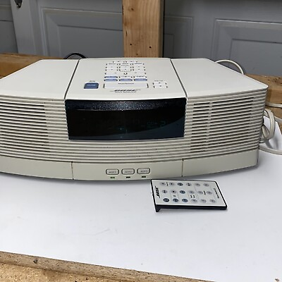 #ad Bose Wave Compact Radio CD w Pedestal White REMOTE Tested AWRC1P AWACCQ $300.00