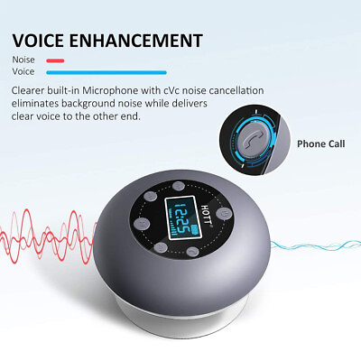 #ad Portable Mini Wireless Bluetooth 5.0 Speaker FM LED Sucker Waterproof Bathroom $38.97