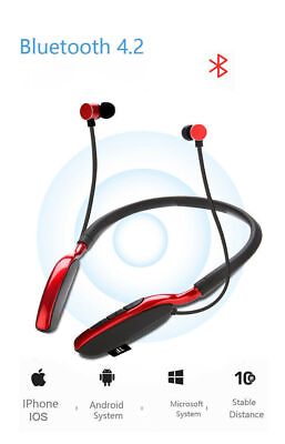 #ad Wireless Headset Earphone Neckband Headphone Mic For iPhone LG Samsung Bluetooth $14.23