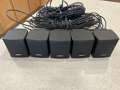 #ad Bose Virtually Invisible Speaker Lot of 5 With Cables Surround Sound $245.00
