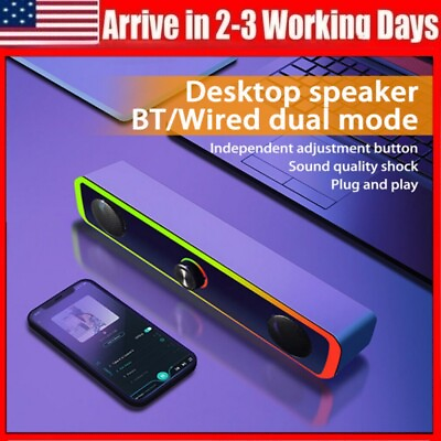 #ad Bluetooth 5.0 Home TV Sound Bar Speaker System Wireless Subwoofer 3D Surround $37.45