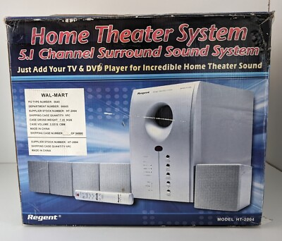 #ad Regent H 2004 Home Theater 5 Speakers Surround 5.1 System With Remote and Cables $69.99