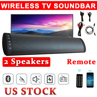 #ad Bluetooth 5.0 Sound Bar Wireless Home Theater Subwoofer Wall Mount Soundbar $42.95
