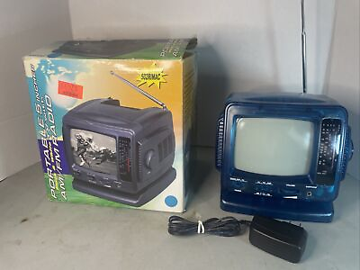 #ad SuperSonic Model FC 9200 5” Portable Bamp;W Travel TV amp; AM FM Radio Blue $41.95