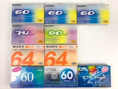 #ad Cassette Tape High Position TDK SONY set of 10 Sealed 60 64 74 90min Japan $78.00