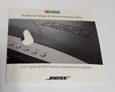 #ad Bose 321 Series II DVD In Home Setup amp; Demonstration Disc $7.99